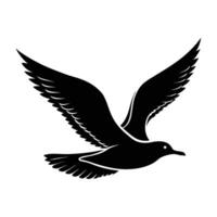 Seagull gliding over water with wings outstretched in serene flight vector