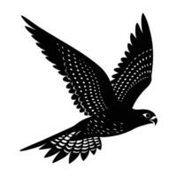 Daring peregrine falcon diving at high speed in a striking silhouette vector