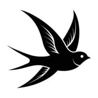 Graceful Swallow Mid Flight with Elegantly Curved Upward Wings in Motion vector