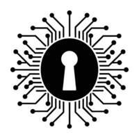 Modern Keyhole Embedded in an Innovative Digital Circuit Board Layout vector