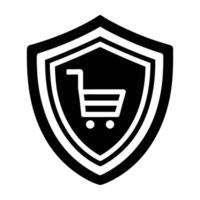 Secure e-commerce transaction with a protective shield symbol ensuring online trust vector