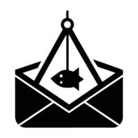 Bold phishing email warning alert sign displayed in clear silhouette design vector