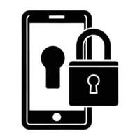 Smartphone with Two Factor Authentication and Lock Display in a Secure Digital Interface vector