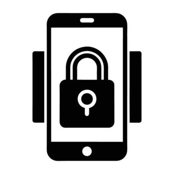 Smart lock controlled via mobile app for convenient keyless entry and security vector