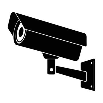 seguridad cámara instalado en un pared para eficaz y continuo supervisión vector