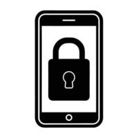Smartphone with a secure lock screen shown in clean flat design vector