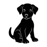Puppy sitting adorably with one paw raised in a playful manner vector