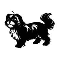 Confident Shih Tzu walking with head held high in bold silhouette vector