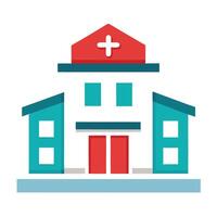 Hospital Building Icon with a Red Cross and Isolated Background vector