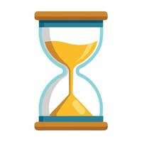 Elegant Flat Style Hourglass Icon with Sand and Isolated Background vector