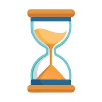 Flat Style Hourglass Icon with Sand and Isolated Background vector