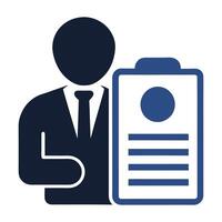 Modern Silhouette of a Person Icon with a Briefcase and Isolated Background vector