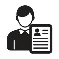 Elegant Silhouette of a Person Icon with a Briefcase and Isolated Background vector