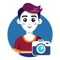 Modern Social Media Influencer Icon with a Camera and Isolated Background vector