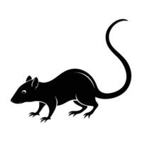 Rat scurrying quickly with a long tail trailing behind in motion vector
