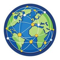 Elegant Globe Icon with a Network Overlay and Isolated Background vector