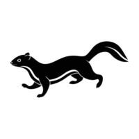 Weasel in Motion. Running with an Elongated Body in a Sleek Silhouette vector