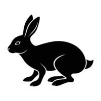 Rabbit hopping forward with ears tilted back in lively motion vector