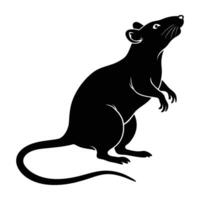 Rat balancing on hind legs while sniffing the fresh air attentively vector