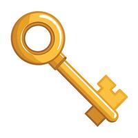 A golden key icon on a white background vector