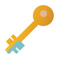 Elegant Flat Style Key Icon with a Simple Design and Isolated Background vector