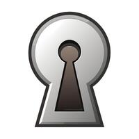 Elegant Classic Keyhole Icon with a Metallic Design and Isolated Background vector