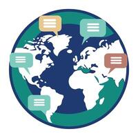 Globe Icon with a Speech Bubble and Isolated Background vector