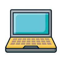 Modern Flat Rectangular Laptop Icon with a Simple Design and Isolated Background vector