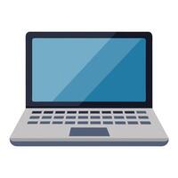 Flat Rectangular Laptop Icon with a Simple Design and Isolated Background vector
