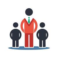 A man in a suit and tie standing next to two people vector