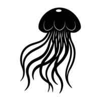 Graceful Jellyfish Drifting Calmly with Flowing Tentacles Amidst Ocean Currents vector