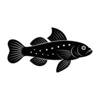 Vivid Lanternfish Gliding with a Curved Silhouette in Ocean Depths vector