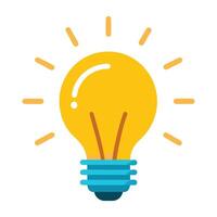 A light bulb with rays coming out of it vector