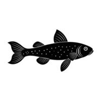 Intriguing Lanternfish Swimming with a Slightly Curved Body in the Deep Sea vector