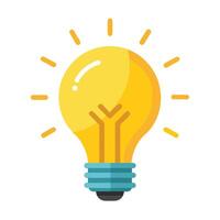 Modern Glowing Light Bulb Icon with a Spark and Isolated Background vector