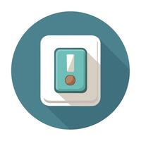 Elegant Flat Design Light Switch Icon and Isolated Background vector