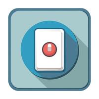 Flat Design Light Switch Icon and Isolated Background vector