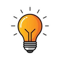 Elegant Clean Simple Lightbulb Icon and Isolated Background vector