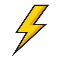 Elegant Lightning Bolt Icon Isolated on a White Background vector