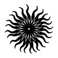 Sea anemone gently swaying with long extended tentacles in water vector