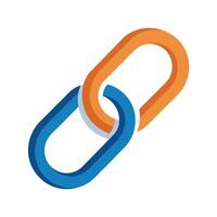Chain Link Icon Symbolizing Connectivity and Isolated Background vector
