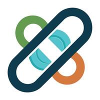 Modern Chain Link Icon Symbolizing Connectivity and Isolated Background vector