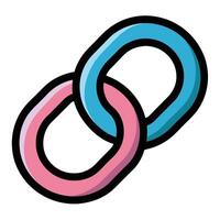 Elegant Chain Link Icon Symbolizing Connectivity and Isolated Background vector