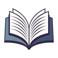Modern Open Book Icon with Pages Turning Isolated Background vector