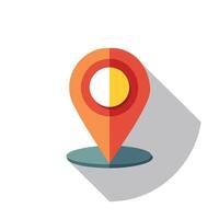 Location Pin Icon with a Destination Marker and Isolated Background vector