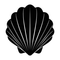 Scallop shell slightly open revealing its naturally detailed ridged texture vector
