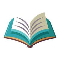 Elegant Open Book Icon with Pages Turning on Isolated Background vector