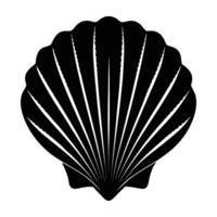 Scallop shell open to display a beautifully ridged texture detail vector