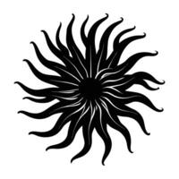Sea anemone swaying gracefully with its extended tentacles in the tide vector