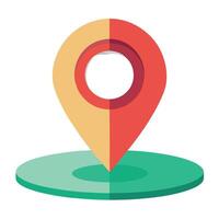 Elegant Flat Map Pin Icon with a Circular Shape and Isolated Background vector